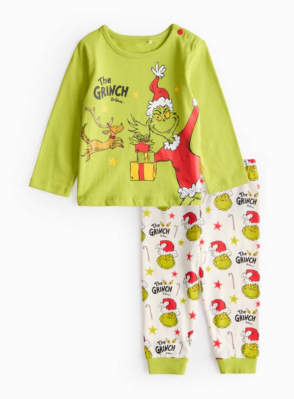 Christmas The Grinch Character Print Pyjama Set 12-18 months